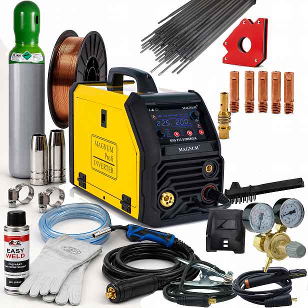Svařovací stroj Magnum Mig 213 Synergie Mig/mag Mma Tig Flux 200A 230V SET3