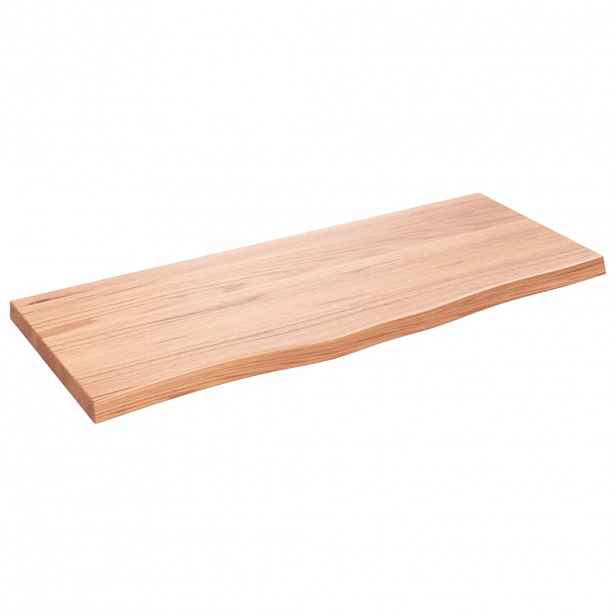 vidaXL Nástěnná police hnědá 100x40x(2-4)cm ošetřený masivní dub