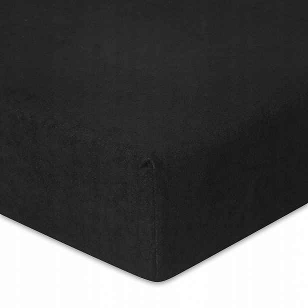 Černé froté prostěradlo s gumičkou 200x220 Premium
