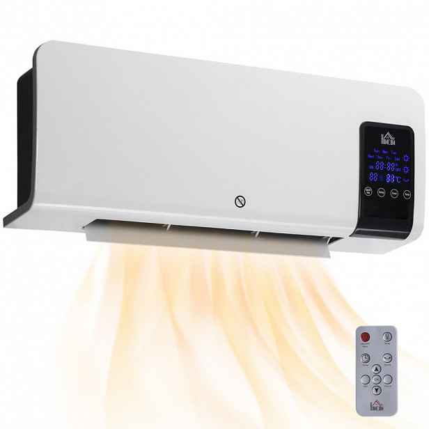 HOMCOM VENTILÁTOROVÉ TOPENÍ pro montáž na zeď 2000 W keramické nástěnné topení s dálkovým ovládáním