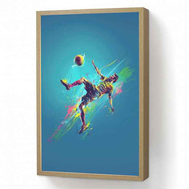 OnlyWow NÁSTĚNNÁ LAMPA S AKUMULÁTOREM Fotbalista - Stříkající barva - Barevné - Míč 40x60 cm