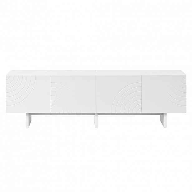 Urban Meuble NÍZKÁ SKŘÍŇKA (LOWBOARD) bílá 170 cm, 4 dvířka s obloukovým vzorem
