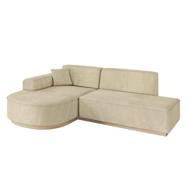ALTDECOR ROHOVÁ SEDAČKA s otomanem, levá ARRIO-L1 243x171x83 Béžová Velur