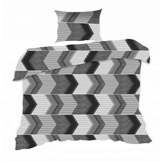 Povlečení 140x200 geometrie šedá Classic