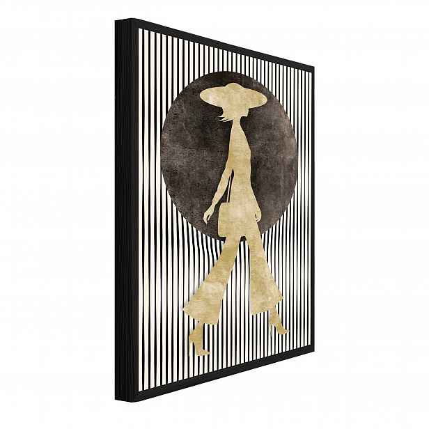Strukturální Obraz V Černém Rámu Žena Glamour Obývací Pokoj Ložnice 100x70