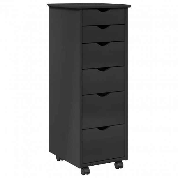 vidaXL Kolejová skříň 34 x 39 x 93,5 cm Masivní borovicové dřevo Šedá