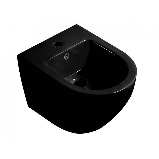 Bidet závěsný Cesso - černá lesklá - 49x36 cm