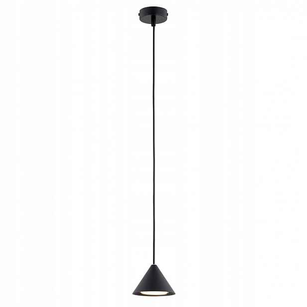 Černá závěsná lampa Marina s visícím stínidlem, kužel, černá 1xGX53, Nastavitelná