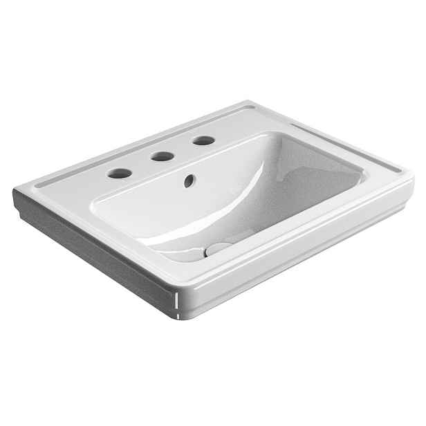 GSI CLASSIC keramické umyvadlo 60x46cm, 3 otvory, bílá ExtraGlaze