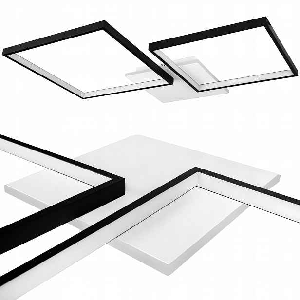 Moderní Lustr Stropní Svítidlo Led 45W Černý Matný Bílá Změna Barvy Cct Dálkový Ovladač
