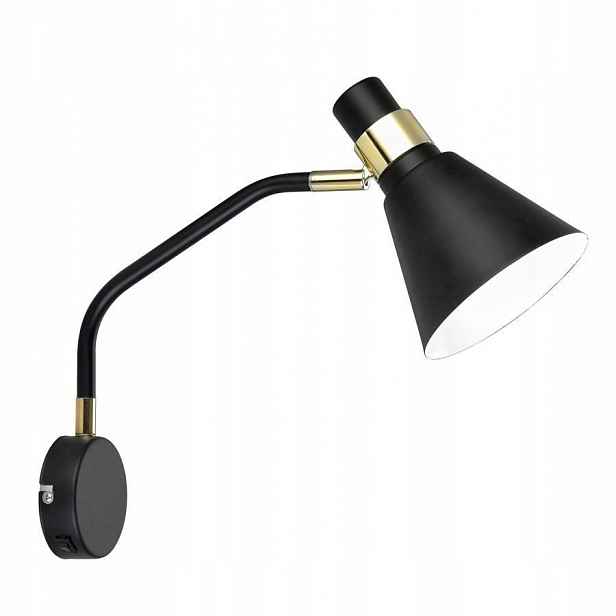 Nástěnná lampa Biagio Černá Industriální kovové svítidlo E14 Italux