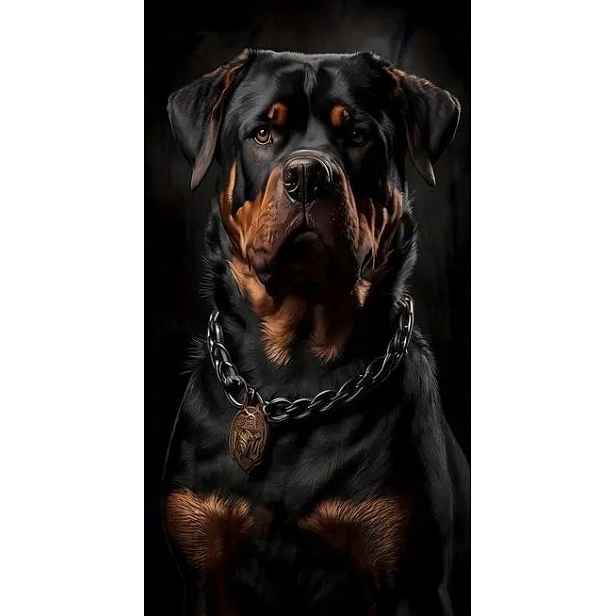 Plážový Ručník Rottweiler Rychleschnoucí Ručník Pes S Řetězem 90x180
