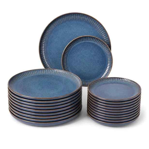 Sada talířů pro 12 osob 24 el. Porcelánové Granátové Reactive Stripes