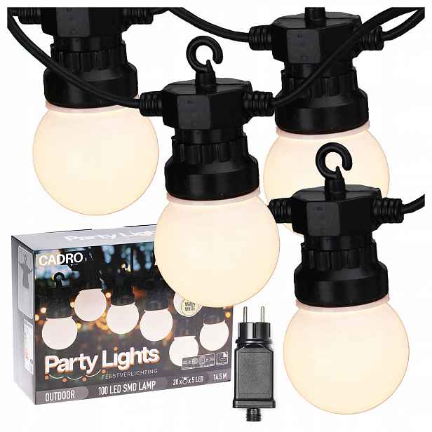 Světelný řetěz zahradní koule 14,5m 20 x 5 Led světýlek na terasu kabel
