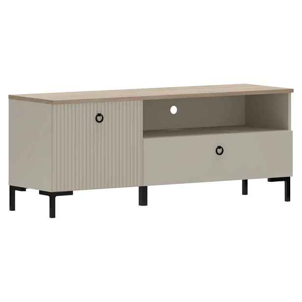 Tempo Kondela TV stolek DOMCA 1K1S – taupe/dub silverjack