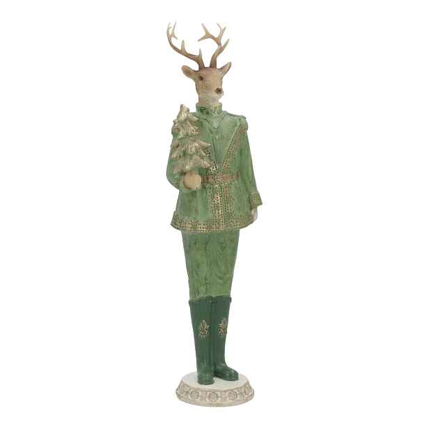 Vánoční Figurka Jelen vánoční dekorace velká 39 Cm zelená ozdoba