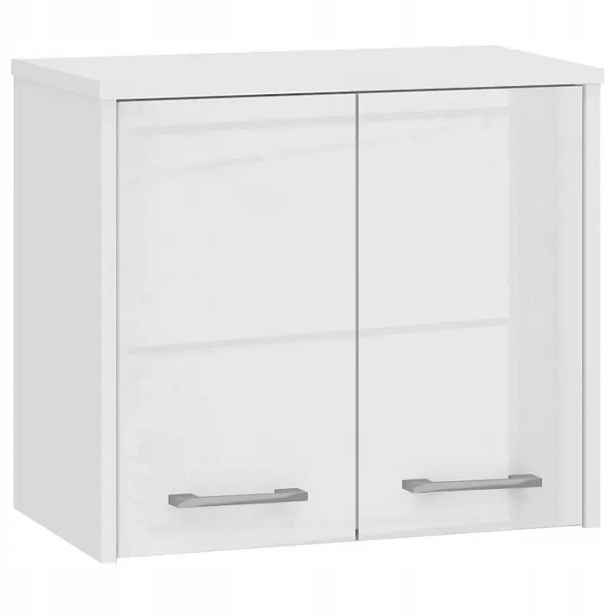 Závěsná skříňka Fin W 60 cm bílá lesklá koupelnová Akd
