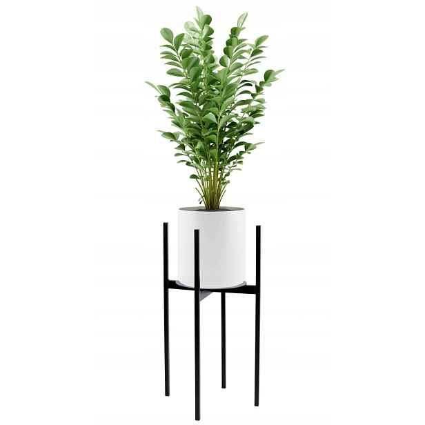 Držák Na Květináč kovový loftový černý Torre 70 cm