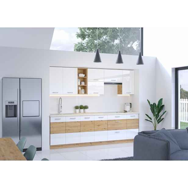 Kuchyňská linka 260 cm Artisan 2 - Dub artisan + Bílý lesk
