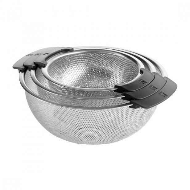 Sada 3 cedníků se 2 rukojeťmi, nerezová ocel, 18/22/26 cm - BRA
