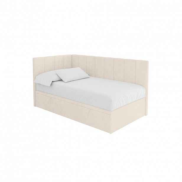 ALTDECOR JEDNOLŮŽKOVÁ POSTEL pro mládež s úložným prostorem vpravo, s matrací - LOVY 90x200 béžová