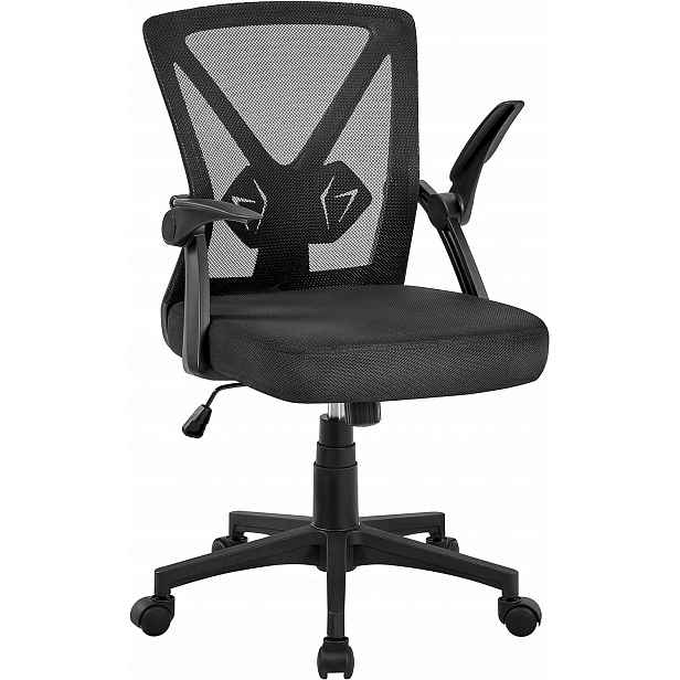 Černé ergonomické otočné křeslo s naklápěcí područkou