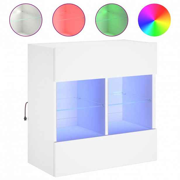 vidaXL Nástěnná TV skříňka s LED osvětlením bílá 58,5 x 30 x 60,5 cm