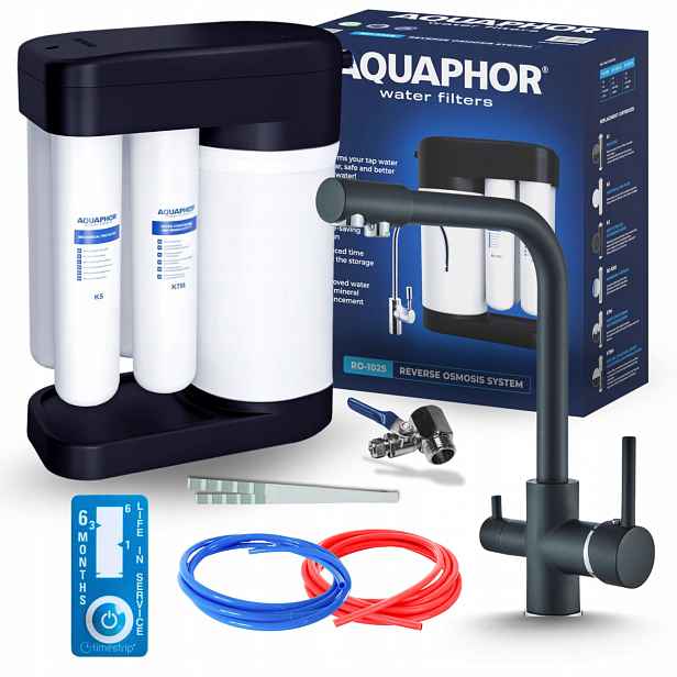 Černá Stojánková Kuchyňská Baterie A Filtr Reverzní Osmózy Aquaphor Morion