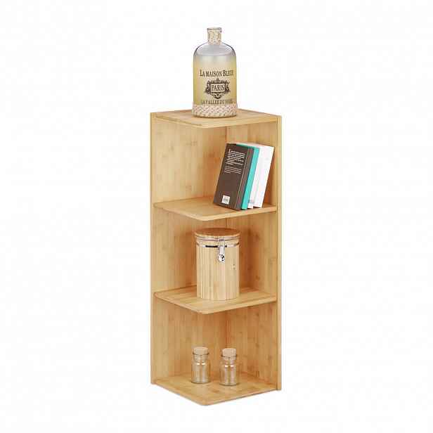 Relaxdays ROHOVÝ REGÁL Přírodní bambus 86 cm