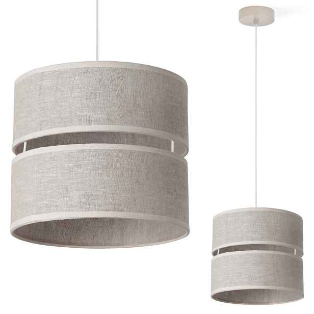 Závěsná Stropní Lampa Lustr S Lněným Stínítkem Boho Béžová Do Kuchyně Obývacího Pokoje