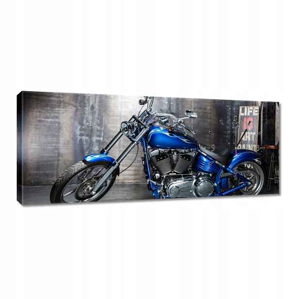 Nástěnné hodiny 100x40 Modrý chopper