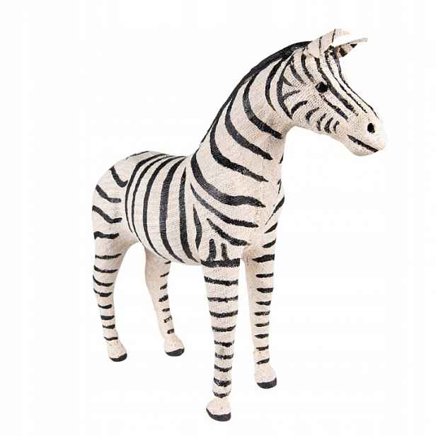 Dekorace Zebra soška Černá, Bílá 27x10x28 cm 30 cm