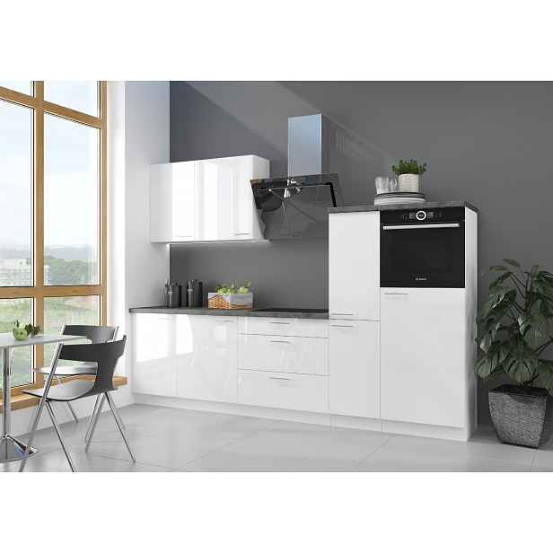 Kuchyňská linka 280 cm Lara 2 - Bílá + Bílý lesk