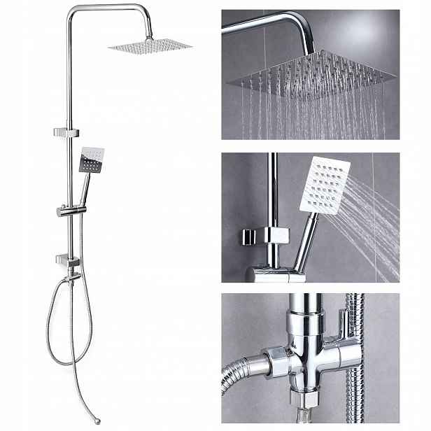 Sprchový set na omítku Sprchový sloup s dešťovou sprchou, Chrom