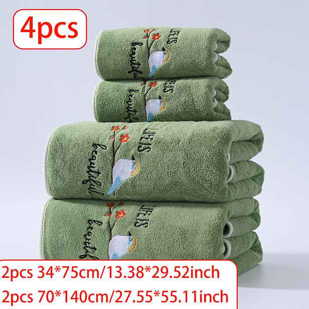 TEMU 4dílná sada obsahuje 2 kusy 34*75 cm a 2 kusy 70*140 cm, 2 kusy 40*80 cm a 2 kusy 90*170 cm. Vybavena vzorem s výšivkou straky, vyrobena z