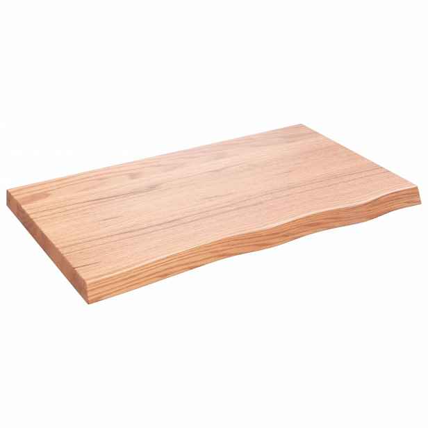 vidaXL Nástěnná police hnědá 100x60x(2-6)cm ošetřený masivní dub