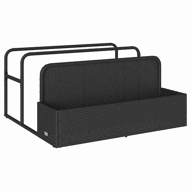 vidaXL Plovoucí úložný prostor k bazénu černý 110 x 100 x 57 cm polyratan