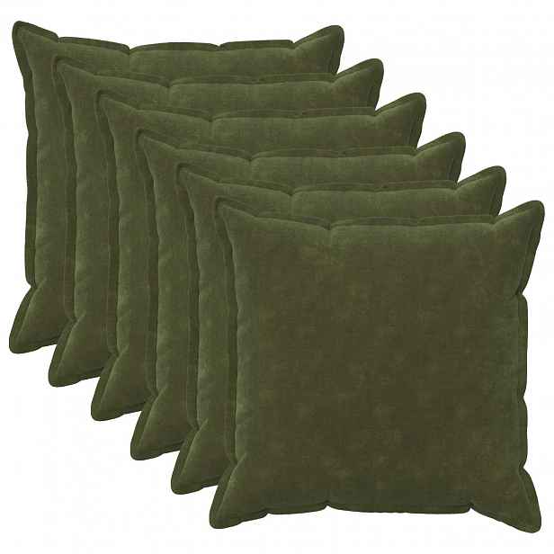 vidaXL Povlak na polštář 6 pcs HOUTEN Zelená 80 x 80 cm