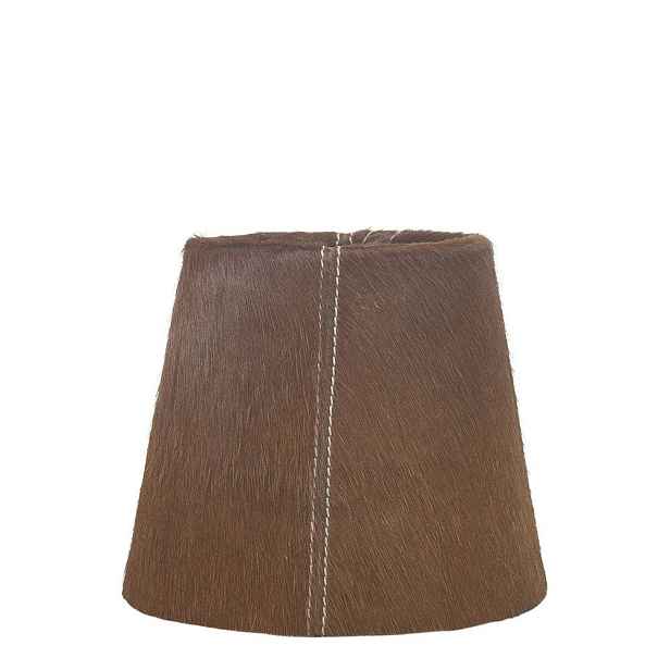 Hnědé stínidlo lampy z hovězí kůže - Ø18*Ø13*15cm / E27 Mars & More