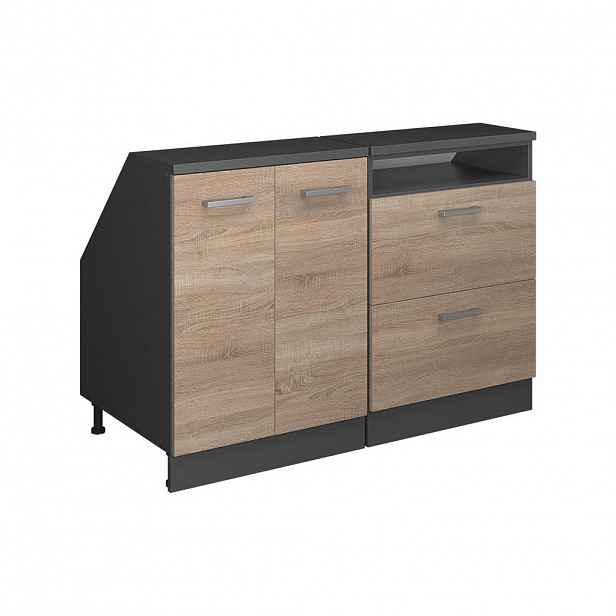 Vicco KUCHYŇSKÁ SKŘÍŇKA POD ŠIKMOU STŘECHU R-Line Sonoma 120 cm Sada 2 korpusů skříně hloubka 60 cm
