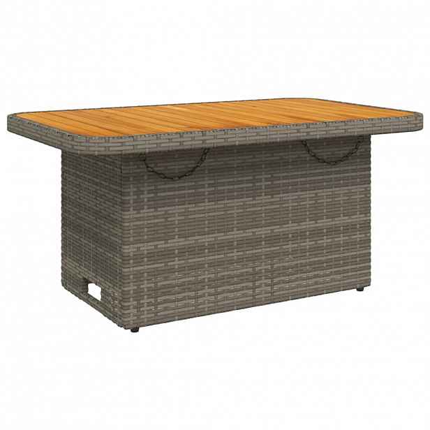 vidaXL Zahradní stolek šedý 90 x 55 x 71 cm polyratan a akácie