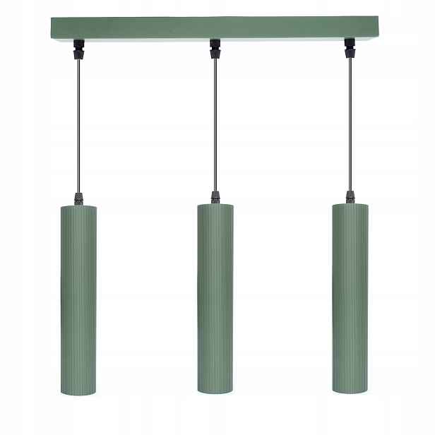 Závěsná stropní lampa Rýhovaná 3 x Spot GU10 Esla Olivová Moderní