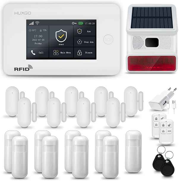 Bezdrátový alarm WiFi+ Gsm 4G, sada s Tuya Huxgo HXA006 R9D9 Bs