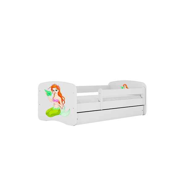 Kocot kids Dětská postel Babydreams mořská panna bílá, varianta 70x140, se šuplíky, bez matrace