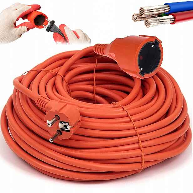 Prodlužovací Kabel 30 M Pro Stavební Zahradu, Silný Kabel Pro Sekačku Na Čerpadlo