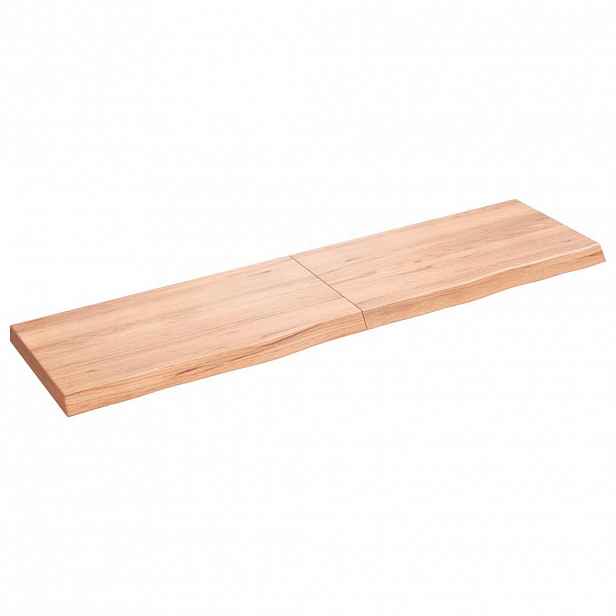 vidaXL Nástěnná police hnědá 120x30x(2-4)cm ošetřený masivní dub