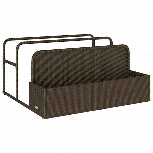 vidaXL Plovoucí úložný prostor k bazénu hnědý 110 x 100 x 57 cm polyratan