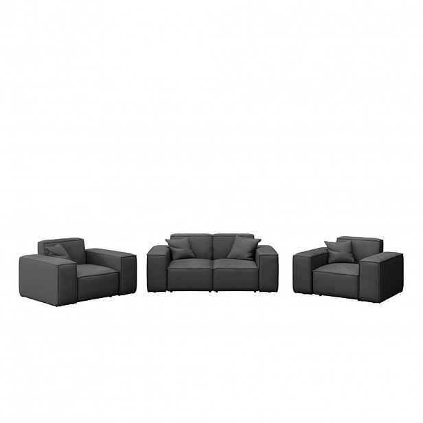 Kaiser Möbel ZAHRADNÍ SEDACÍ SOUPRAVA 2+1+1 MALIBU tkanina Odyssey Antracitová
