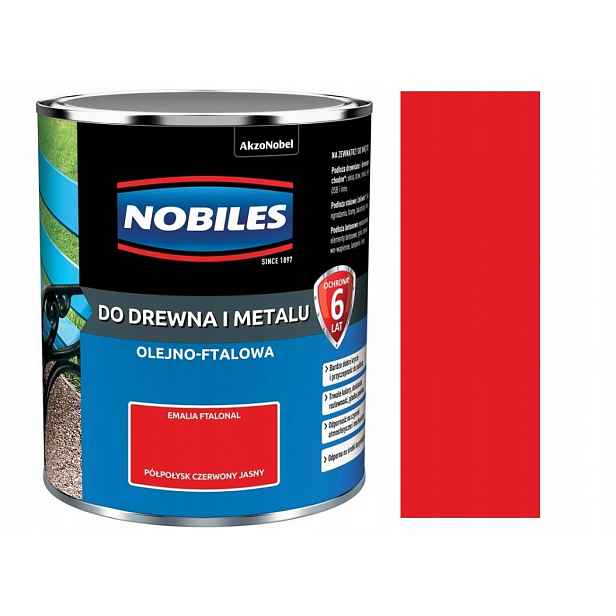 Nobiles Ftalonal Barva Na Dřevo A Kov 5L Červená Světlý Pololesk