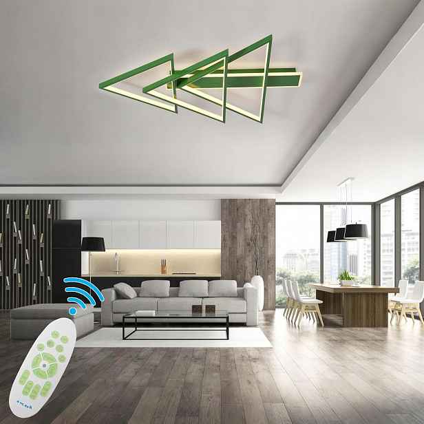 Stropní Svítidlo Designová Led 102W Stmívatelná Moderní Zelená Ø114 cm